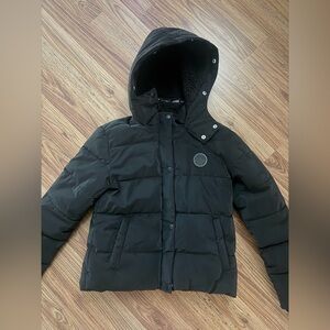 Justice Black Quilted Puffer Jacket with Hood
